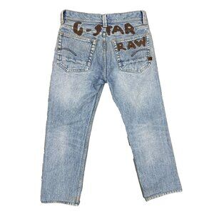 G-Star RAW Denim Jeans Embroidered Logo Blue Cotton Stretch 32x29